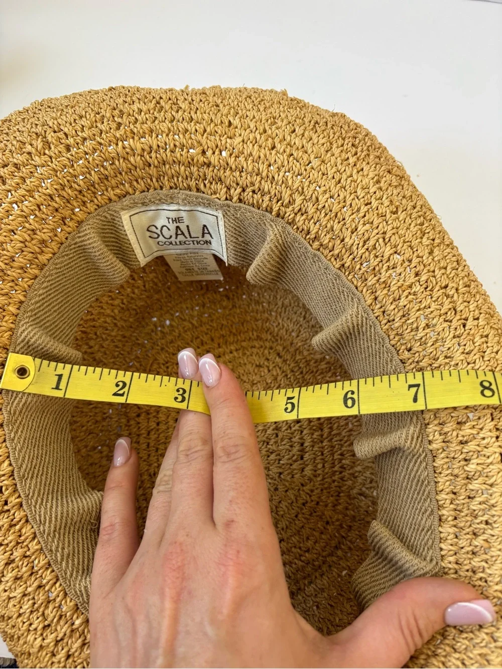 Scala Nature Fibre Woven Sun Hat Dimensional Brim Resort Cruise Coastal Garden - Picture 5 of 5